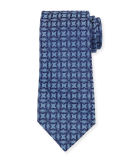Interlocking Printed Silk Tie