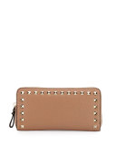 Rockstud Zip-Around Wallet, Camel