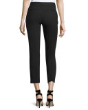 Finley Cropped Wool Pants, Black
