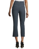 High-Waist Boot-Cut Cropped Pants, Slate