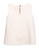 sleeveless scalloped ponte top, blush, size 2-6