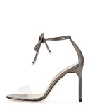 Estro Leather & PVC Ankle-Wrap Sandal