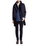Kara Denim Button-Front Blouse, Insignia Blue