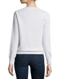 Long-Sleeve Crewneck Cashmere Sweater 