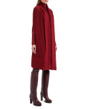 Ribbed Cashmere Knit Cape, Miracle Berry