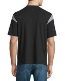 Tobin Contrast-Panel Short-Sleeve Tee, Black