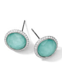 Stella Stud Earrings in Turquoise Double with Diamonds 