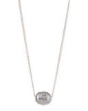 Baroque Pearl Pendant Necklace, Gray