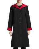 Hooded Button-Front Reversible Coat 