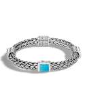 Classic Chain Medium Four Station Bracelet with Turquoise