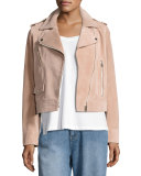 Suede Moto Jacket, Blush