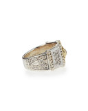 Silver & 18k Gold Diamond Band Ring