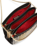 Triloubi Large Triple-Gusset Spiked Shoulder Bag, Black