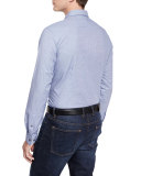 Reagan Slim-Fit Dobby-Print Sport Shirt, Cobalt