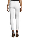 10 Inch Capri Jeans with Slit, White