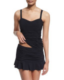 Origami D-Cup Ruched Tankini Swim Top, Black 