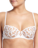 Look Embroidered Demi Bra, White 