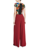 Eloise Wide-Leg Trousers, Wine