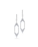 Empire Open Frame Drop Earrings with Diamonds in 18K White Gold