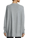 Double-Face Mesh-Panel Wool/Silk Cardigan