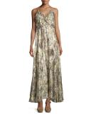 Wish You Were Here Floral Silk Maxi Dress, Multicolor