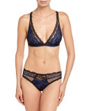 Dentelle Sapphire Bralette, Black/Blue