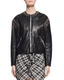 Buddy Studded Leather Jacket, Black