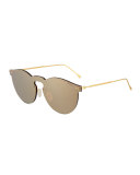Leonard Mirrored Mask Sunglasses, Bronze