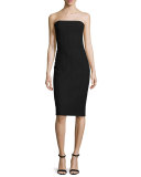 Margo Strapless Paneled Sheath Dress, Black