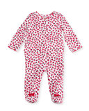 ruffle-trim rose footie pajamas, multicolor, size 3-9 months
