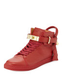 100mm High-Top Sneaker, Red