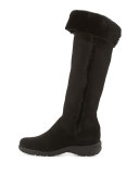 Tacey Suede Over-The-Knee Boot, Black