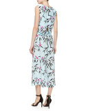 Cameo Cropped Floral Top, Robin's Egg/Multicolor