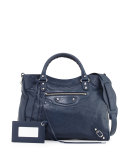 Classic Velo Lambskin Tote Bag, Blue