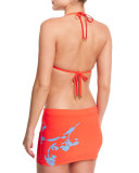 Talisay Printed Halter Swim Top, Poppy Red Pylos