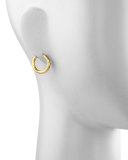Small Hammered Gold Hoop Earrings, 3/4"