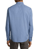 Chambray End-on-End Woven Shirt, Blue