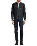 5620 3D Slim-Fit Moto Jeans, Dark Aged Cobler