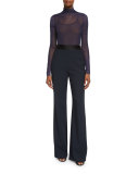 Focal Wide-Leg Crepe Pants, Ink