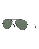 Metal Polarized Aviator Sunglasses, Black