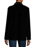Velvet Two-Button Blazer, Black