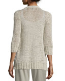 Rustic Twisted 3/4-Sleeve Cardigan 