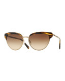 Josa Trimmed Cat-Eye Sunglasses