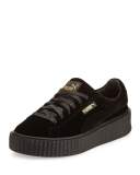 Velvet Low-Top Creeper, Black