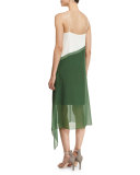 Pieze Colorblock Slip Dress, Candy Pink/Multicolor