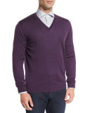 High-Performance Wool Sweater, Plum