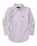 Check Poplin Dress Shirt, Size 4-7