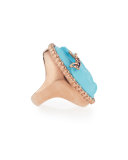 Royal Turquoise Elephant Ring with Sapphires, Size 6