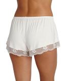 Noor Lounge Shorts with Lace Trim, Ivory