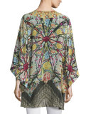 Embellished Belted Cardigan, Black/Multi
